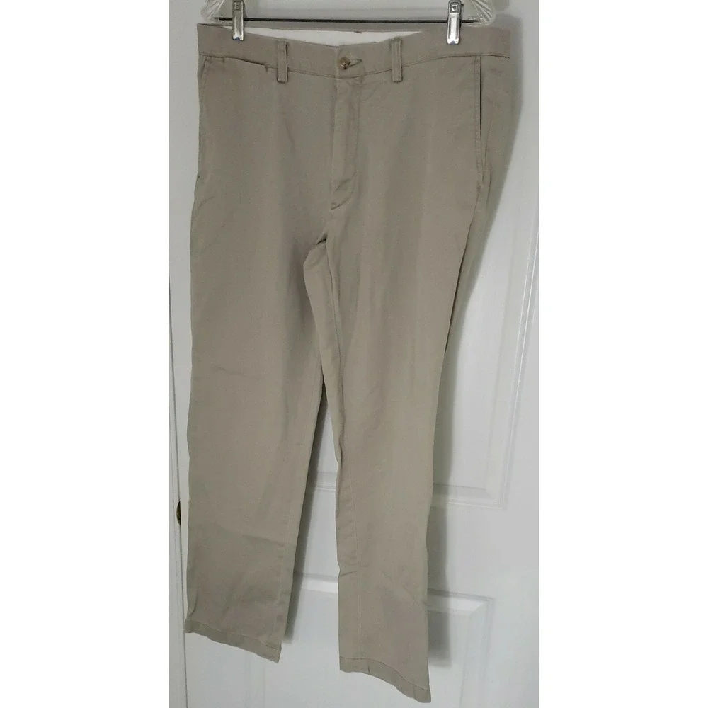 Polo Ralph Lauren Mens Flat Front Khaki Classic Fit Pockets Chino Pants Sz 35/32